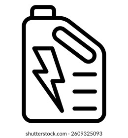 Gasoline canister line icon, Refueling cycle concept. Vector graphics. Car oil container sign on white background, style mobile or design