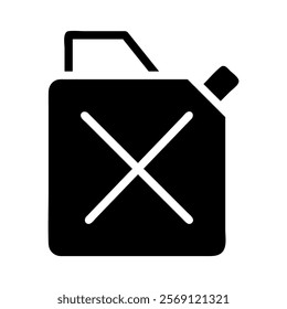 Gasoline canister silhouette icon. Concept of fuel, energy, and transportation.