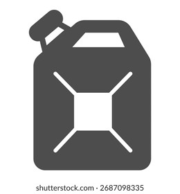 Icono sólido del cartucho de la gasolina, concepto del petróleo. Gráficos de Vector. Signo del aceite del coche en el fondo blanco, icono del estilo del glifo para el móvil o el Diseño web
