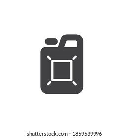 Icono vectorial del cartucho de gasolina. signo plano relleno para concepto móvil y diseño web. Jerry puede, icono de glifo de bote. Símbolo, ilustración del logotipo. Gráficos vectoriales
