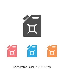 Gasoline canister vector icon set. filled flat sign for mobile concept and web design. Jerrycan glyph icon. Symbol, logo illustration. Pixel perfect vector graphics