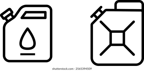 "Gasoline Canister Vector Line Icon Set: Essential and Practical Fuel Storage Designs"