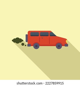 Gasoline car icon flat vector. Global temperature. Earth climate