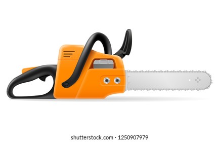 gasoline chainsaw vector illustration isolated on white background