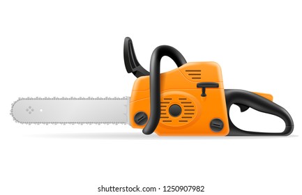 gasoline chainsaw vector illustration isolated on white background