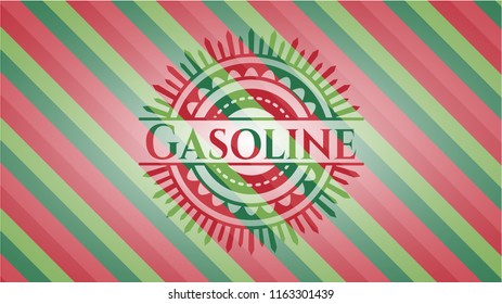 Gasoline christmas emblem.