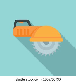 Gasoline circular saw icon. Flat illustration of gasoline circular saw vector icon for web design