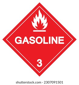 Gasoline Class 3 Symbol Sign,Vector Illustration, Isolate On White Background, Label .EPS10