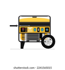 Gasoline or diesel power generator on wheels for convenient movement.