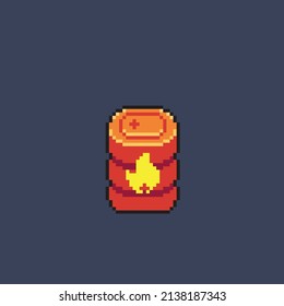 gasoline drum in pixel style