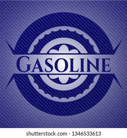 Gasoline emblem with denim texture