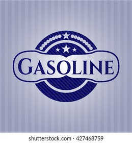 Gasoline emblem with denim texture