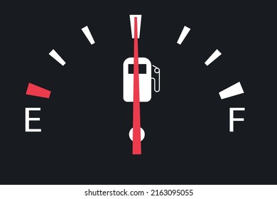 Gasoline Fuel Gauge In A Car At An Average Value
