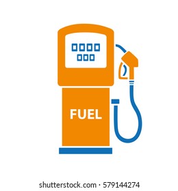 Gasoline Fuel Pump Isolated. Gas Or Petrol Filling Station Vector Icon.