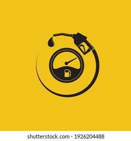 Gasoline Fuel Pump Nozzle Poster Isolated On Yellow Background