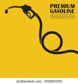 gasoline fuel pump nozzle poster isolated on yellow background