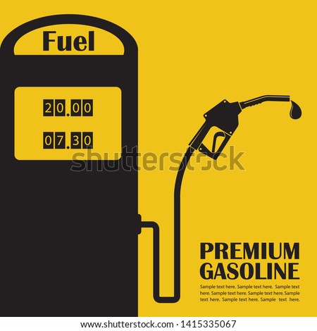 gasoline fuel pump nozzle poster with drop