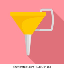 Gasoline funnel icon. Flat illustration of gasoline funnel vector icon for web design