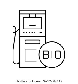 gasoline gas station line icon vector. gasoline gas station sign. isolated contour symbol black illustration