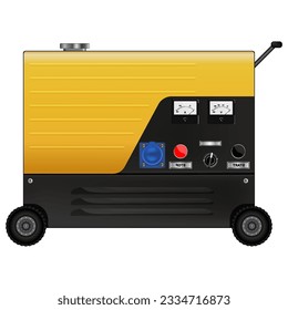 Benzingenerator. Dieselgenerator. Vektorgrafik.
