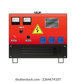 Benzingenerator. Dieselgenerator. Vektorgrafik.	