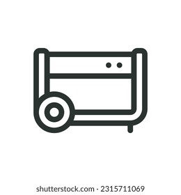 Benzingenerator einzeln Symbol, gasbetriebener tragbarer Generator, Vektorsymbol mit bearbeitetem Strich