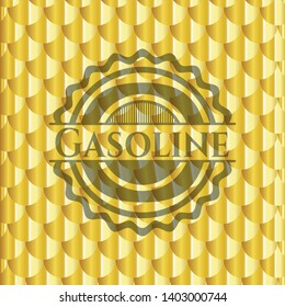 Gasoline gold badge or emblem. Scales pattern. Vector Illustration. Detailed.