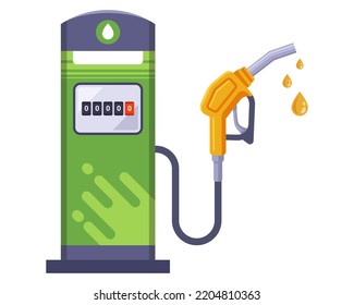 Gasoline Gun For Car Refueling. Flat Vector Illustration.