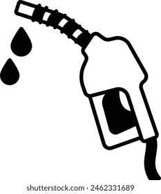 Benzinkanone mit Kraftstofftropfen Vektorgrafik Icon Design, Erdöl und Erdgas Symbol, Erdöl und Benzin Zeichen, Strom und Energie Markt Stock Illustration, Kraftstoffdüsen Konzept