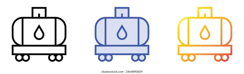 gasoline icon. Linear, Blue Fill and Gradient Style Design Isolated On White Background