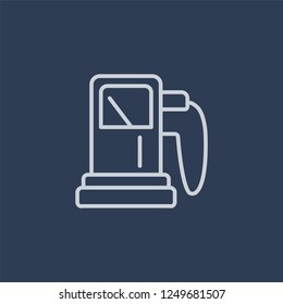Gasoline icon. Gasoline linear design concept from Ecology collection. Simple element vector illustration on dark blue background.