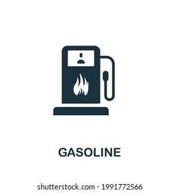 Icono de la gasolina. Elemento sencillo monocromo de la recogida de la industria del aceite. Icono de Gasolina Creativa para diseño web, plantillas, infografías y más