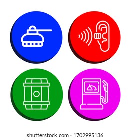 gasoline icon set. Collection of Tank, Pollution, Barrel, Fuel station icons