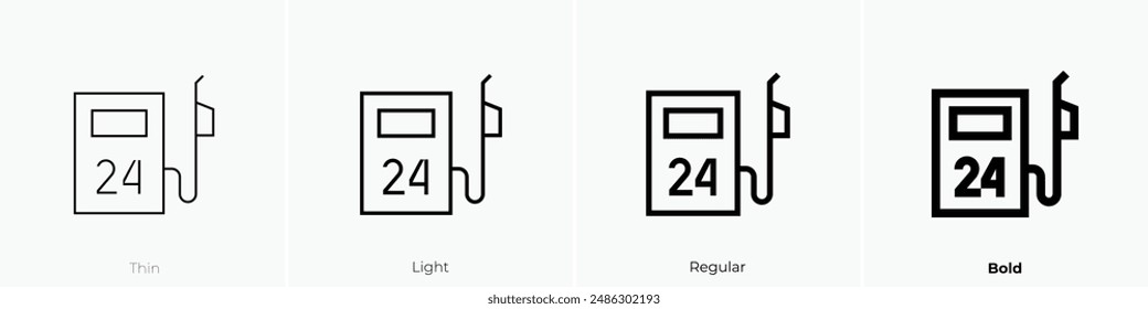 gasoline icon. Thin, Light Regular And Bold style design isolated on white background