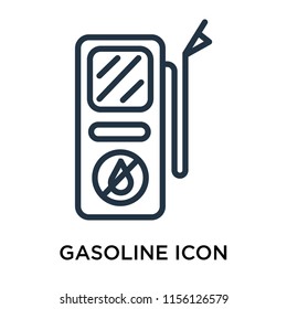 Gasoline icon vector isolated on white background, Gasoline transparent sign , line symbol or linear element design in outline style