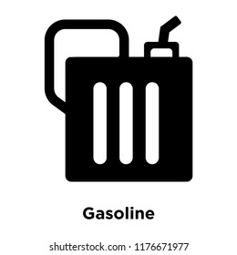 Gasoline icon vector isolated on white background, logo concept of Gasoline sign on transparent background, filled black symbol