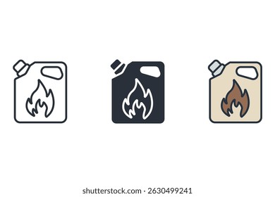 gasoline icons isolated on White Background. Flat style design
