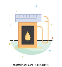 Gasoline, Industry, Oil, Drop Abstract Flat Color Icon Template