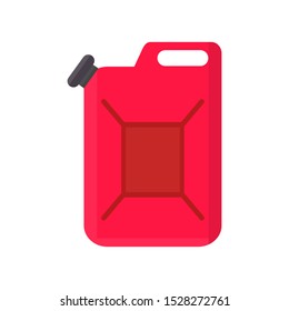 Gasoline jerry can with flat design style on White Background