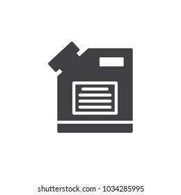 Gasoline jerrycan vector icon. filled flat sign for mobile concept and web design. Canister simple solid icon. Symbol, logo illustration. Pixel perfect vector graphics