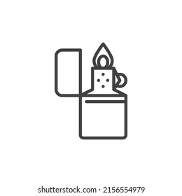 Gasoline lighter line icon. linear style sign for mobile concept and web design. Lighter outline vector icon. Symbol, logo illustration. Vector graphics