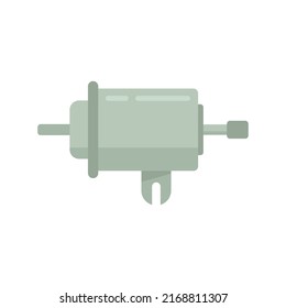 Benzin-Metall-Filter-Symbol. Flache Illustration des Benzinfilters, Vektorsymbol einzeln auf weißem Hintergrund