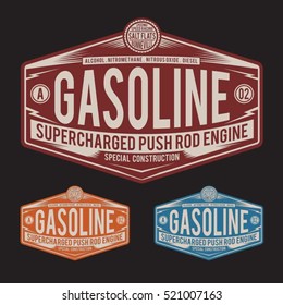 Gasoline motorcycle typography, t-shirt graphics, vectors