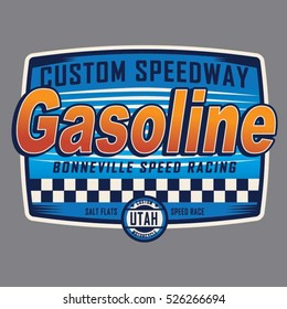 Gasoline motorcycle typography, t-shirt graphics, vectors
