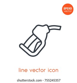 gasoline nozzle, gas station icon, linear