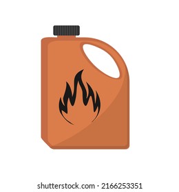 Gasoline Or Oil, Diesel, Benzin Fuel Canister Vector Cartoon Icon. Petrol Can Gallon Gas Tank Fuel Container