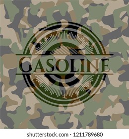 Gasoline on camouflaged pattern