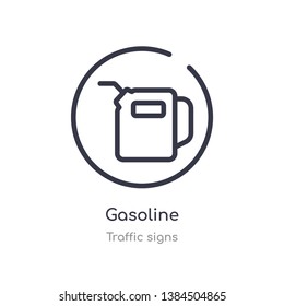 gasoline outline icon. isolated line vector illustration from traffic signs collection. editable thin stroke gasoline icon on white background