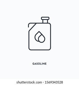 gasoline outline icon. Simple linear element illustration. Isolated line gasoline icon on white background. Thin stroke sign can be used for web, mobile and UI.