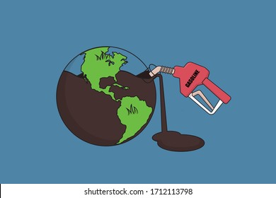 exceso de suministro de gasolina en el concepto de vector mundial
